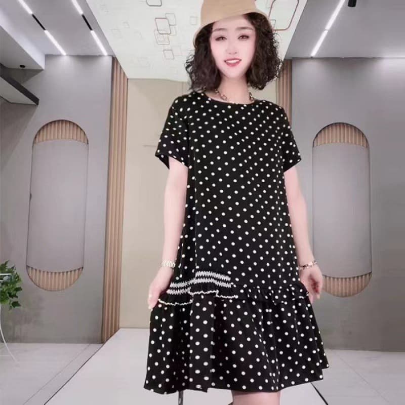 ワンピース ドットコーデ 水玉模様の優雅ふんわりワンピース
