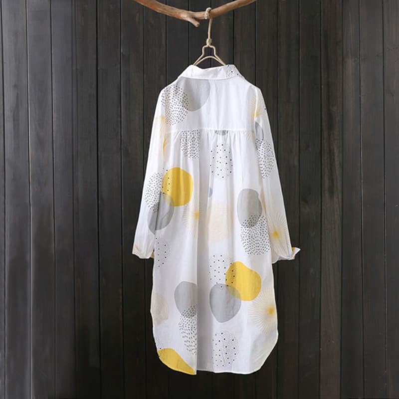 ワンピース ドットコーデ 幾何柄ロングシャツワンピース