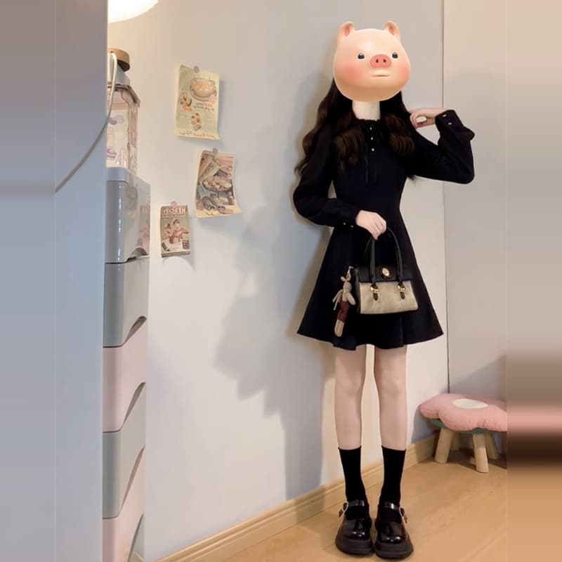  ワンピースドットコーデ 優美ゴシック調フレアワンピース