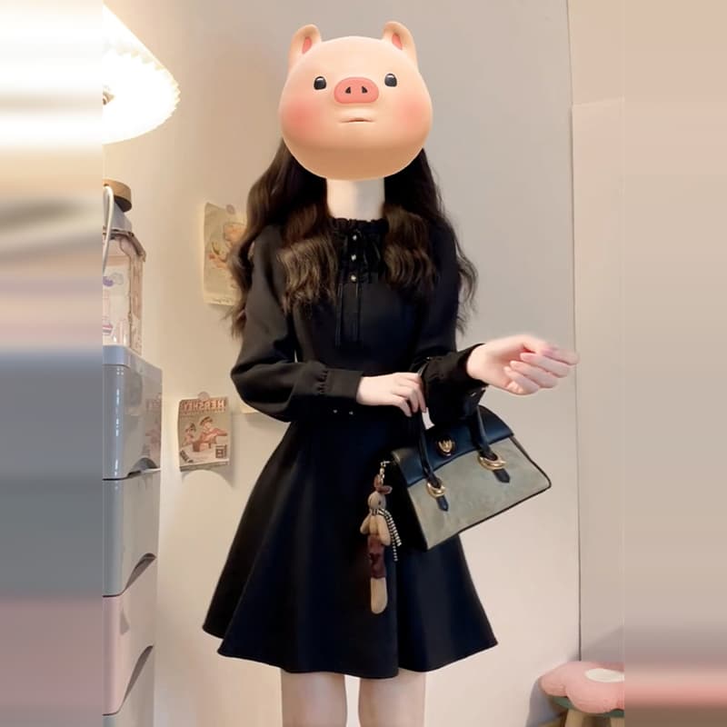  ワンピースドットコーデ 優美ゴシック調フレアワンピース