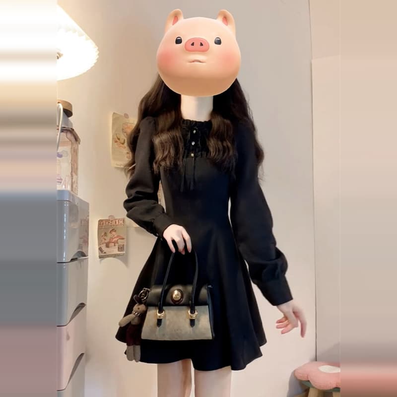  ワンピースドットコーデ 優美ゴシック調フレアワンピース